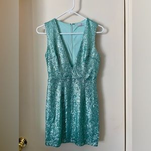 Tobi Gwyn Sequin Bodycon Dress - Small, Mint